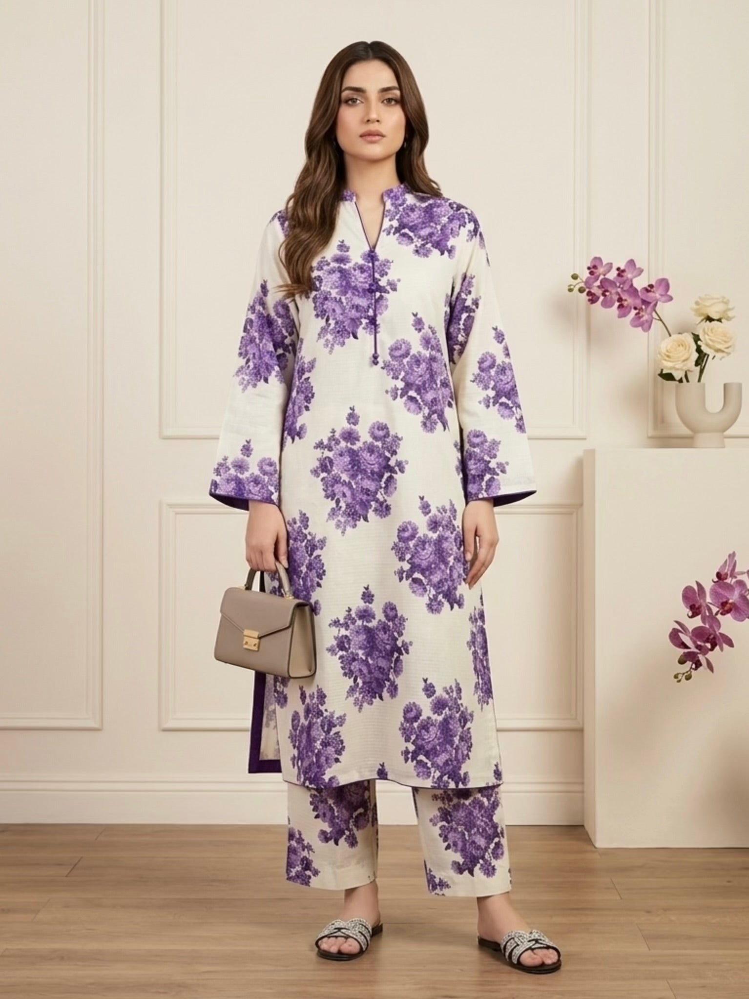 Purple Bloom – 2 Piece Premium Bana Dora Lawn