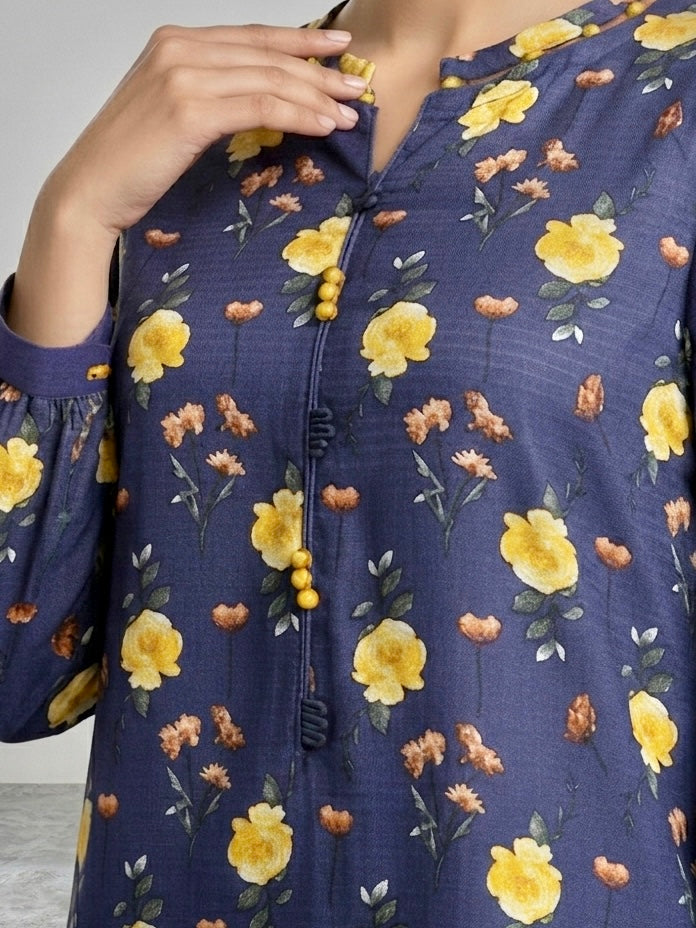 Midnight Bloom – 2-Piece Printed Summer Suit
