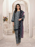 Midnight Black 3-Piece Premium Lawn Stitched | Hand-Worked Neck with Farshi Shalwar