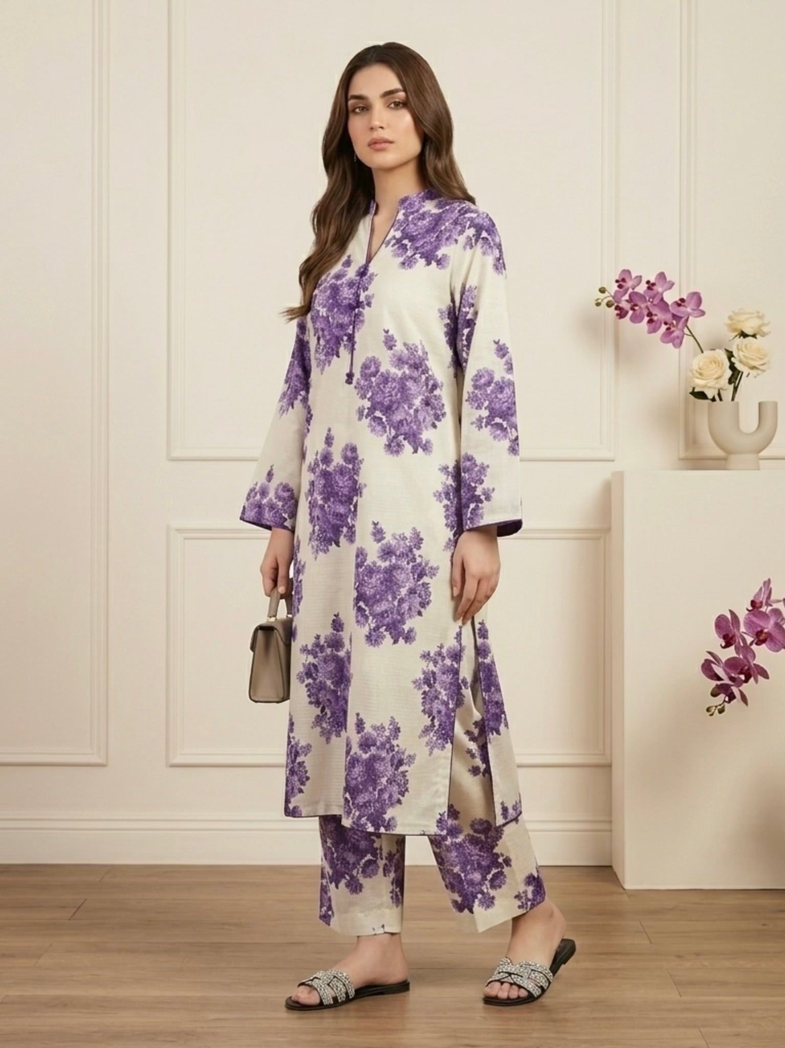 Purple Bloom – 2 Piece Premium Bana Dora Lawn