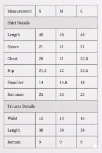 size chart