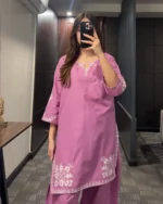 Lilac Bloom – 2 Piece Embroidered Lawn Suit with Farshi Shalwar - Image 2